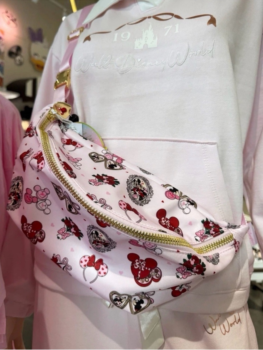 Disney Parks x Stoney Clover Lane Pink Minnie Mouse Crossbody Belt Bag NWT
